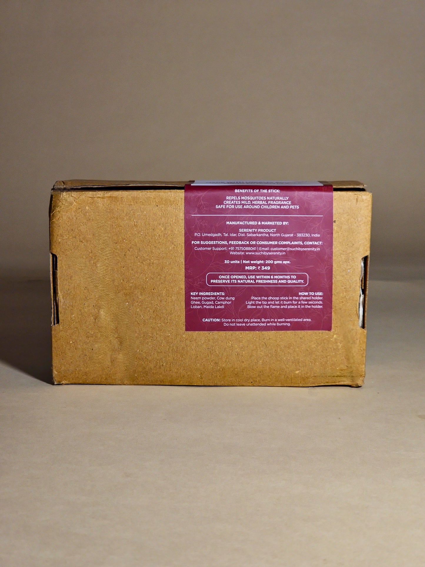 Suchi by Serenity Product – Organic Mosquito Repellent Dhoop Sticks with Neem & Camphor – Natural & Chemical-Free Incense Sticks for Pest Control – Safe for Home – Buy Online – Pet Friendly