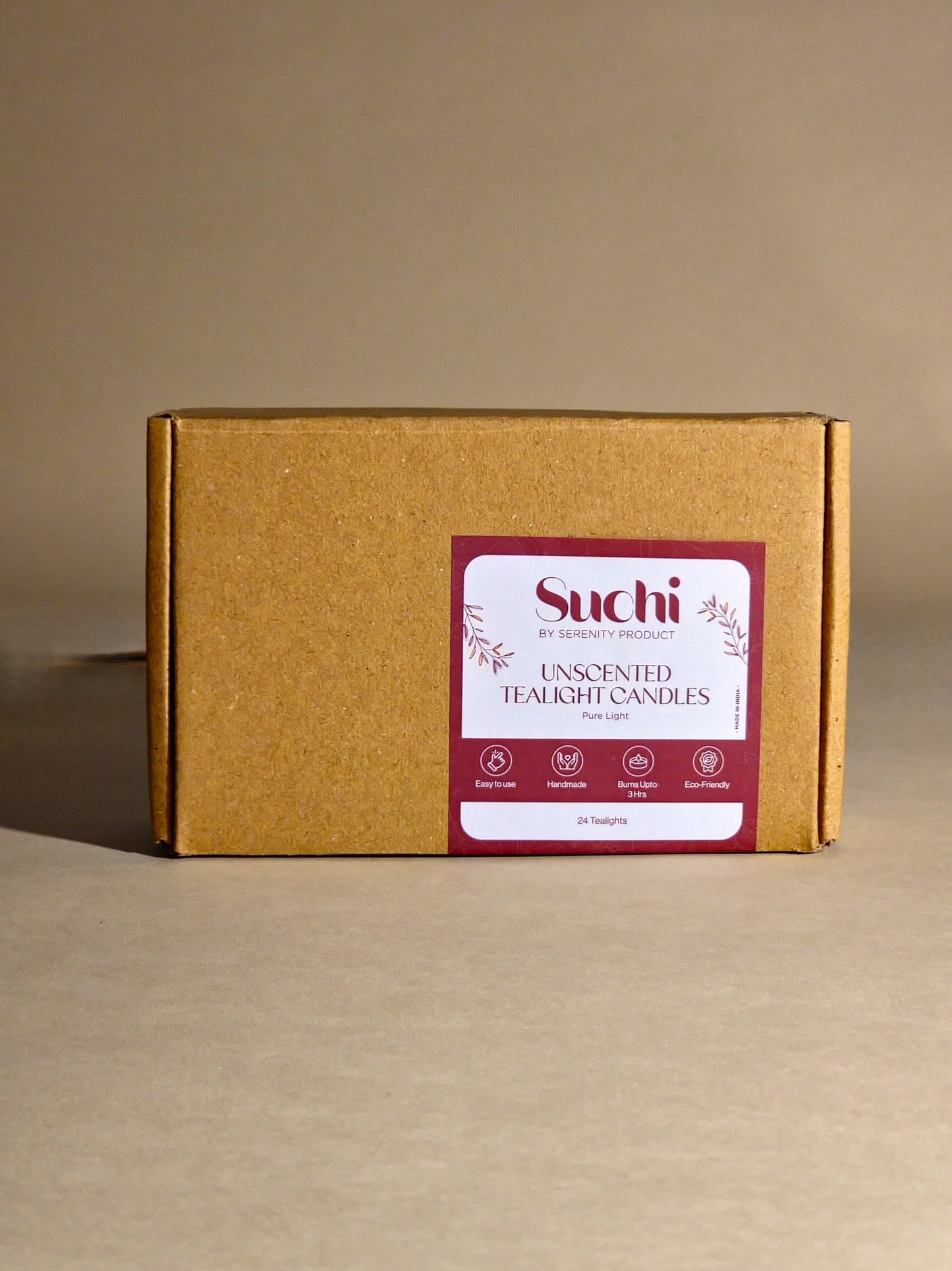 Suchi by Serenity Unscented Tealight Candles – High-Quality, Long-Lasting Wax Candles for Relaxation, Yoga, and Special Moments – Shop Online