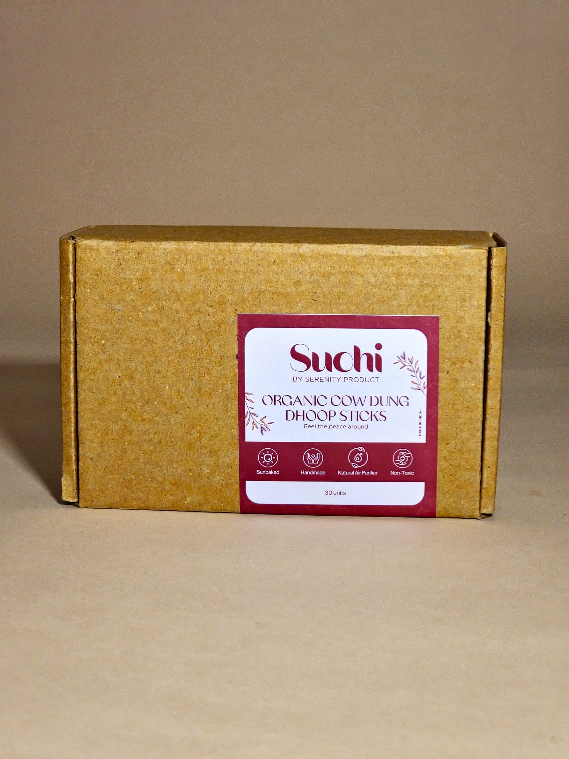 Suchi by Serenity Product – Sacred Cow Dung Dhoop Sticks – Traditional Vedic Incense for Prayer, Havan & Aromatherapy – Removes Toxins & Enhances Positivity – Shop Online